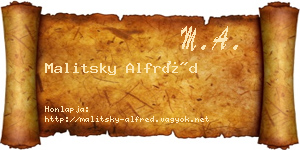 Malitsky Alfréd névjegykártya
